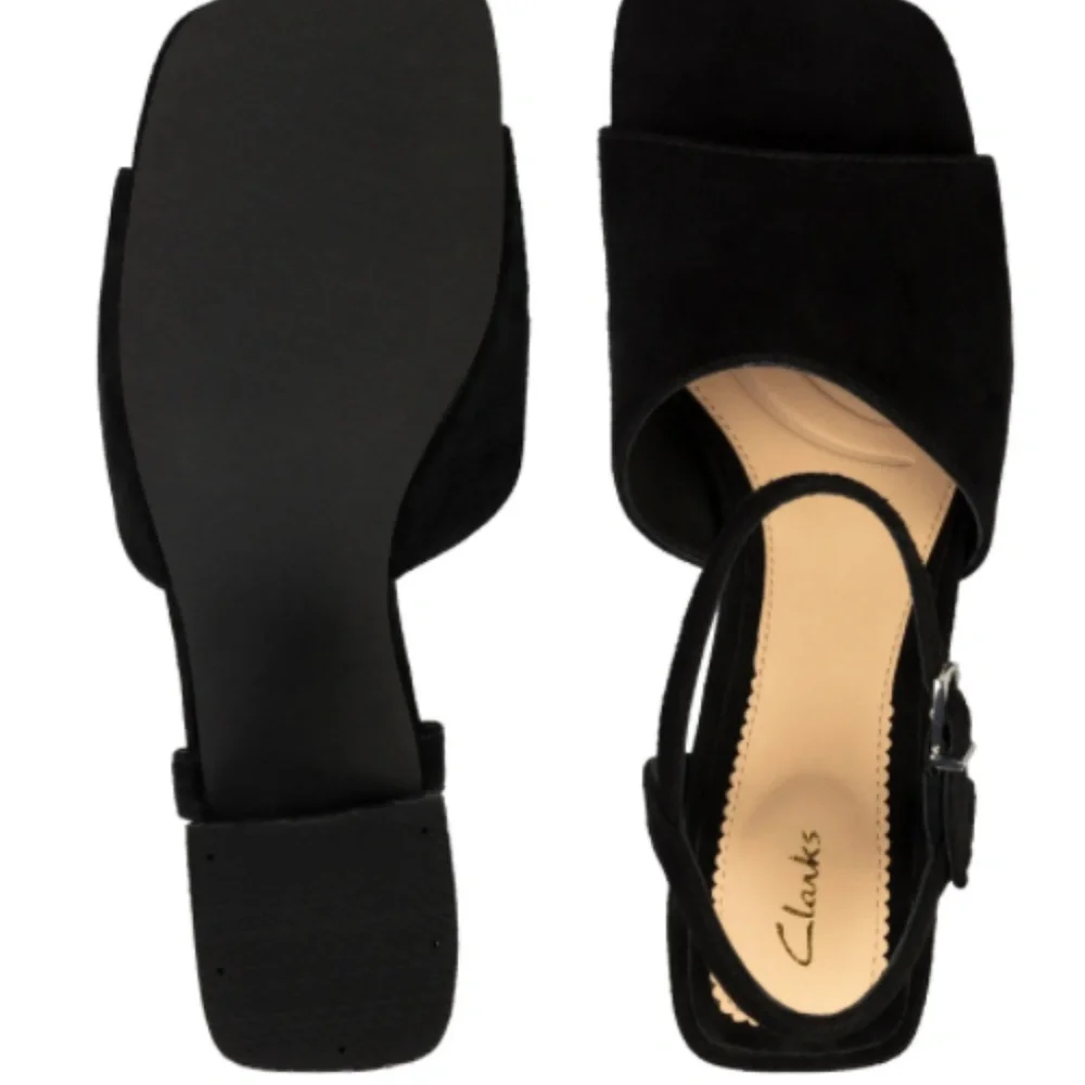 COPY - Clarks Sheer Sandal in Black Suede